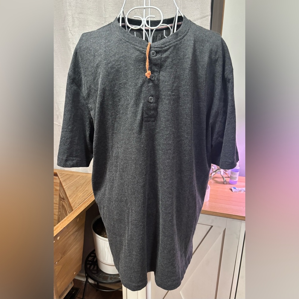 Original Weatherproof Vintage Half Button Tshirt Size Large